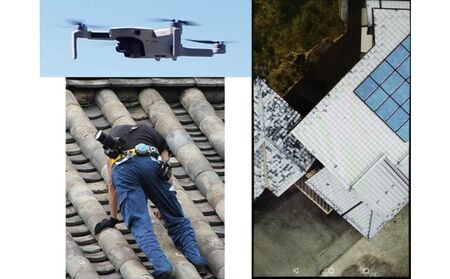 災害に備えた屋根・外周のドローン点検