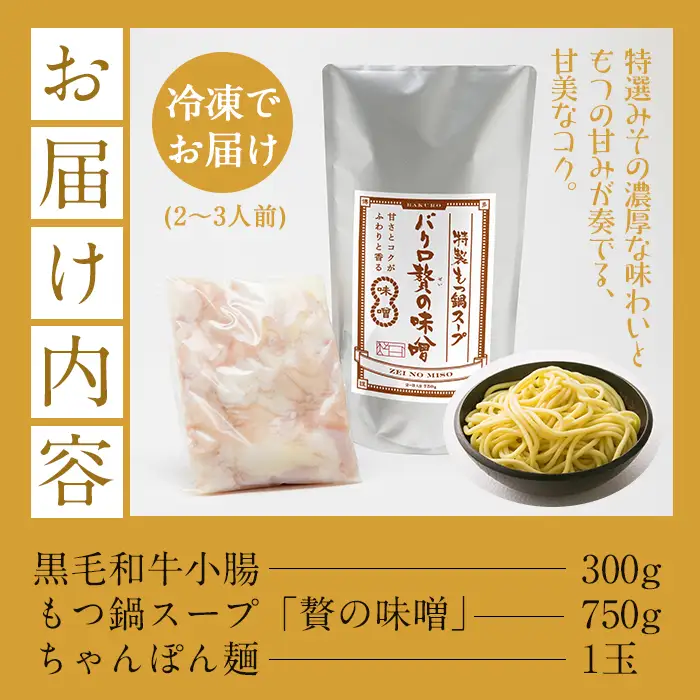もつ鍋セット 2～3人前 ちゃんぽん麺付き もつ鍋 黒毛和牛【00-030-09】