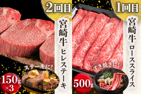 牛肉 【定期便 6回】受賞歴多数!! ≪宮崎牛≫月に一度のお楽しみ定期便【総重量4.75Kg】【ステーキ・焼肉・すき焼き・しゃぶしゃぶ】 牛肉 定期便 MT-51