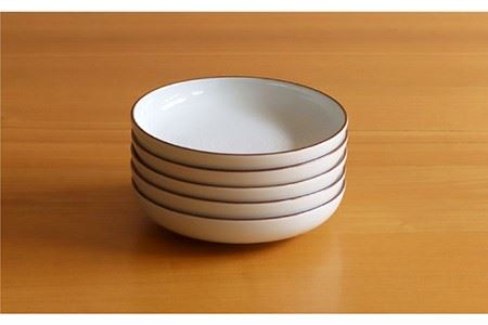 【陶器市特集】【白山陶器】【定番のシリーズ】白磁千段4.5深皿 5枚セット 食器 皿 【波佐見焼】[TA118] 波佐見焼