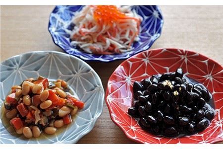 【波佐見焼】ホワイトライン麻 波 プレート M 赤 食器 皿 【翔芳窯】 [FE16] 波佐見焼