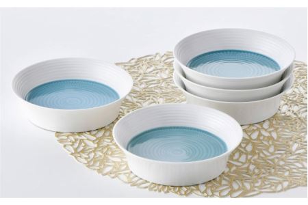 【陶器市特集】【波佐見焼】ブルースプレッドボール ボウル S 5個セット 食器 皿 【一真窯】 [BB51]  波佐見焼