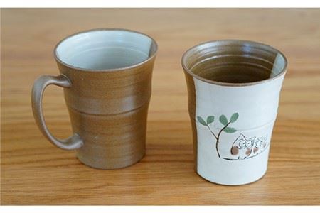 【波佐見焼】ふくろう マグカップ ペア 食器 皿 【団陶器】 [PB69] 波佐見焼
