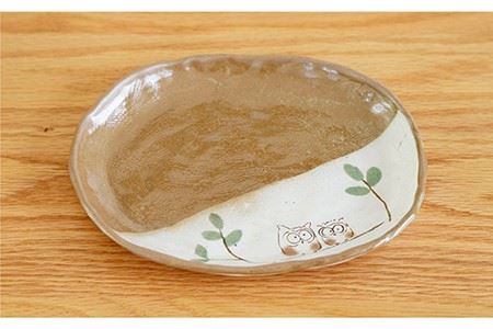 【波佐見焼】ふくろう 楕円皿 小皿 5枚組 食器 皿 【団陶器】 [PB72] 波佐見焼