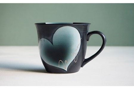 【陶器市特集】【波佐見焼】mignon ハート ドリッパー・マグ セット グレー 食器 皿 【紫明窯・作家はな】【陶藤】 [BE30]  波佐見焼