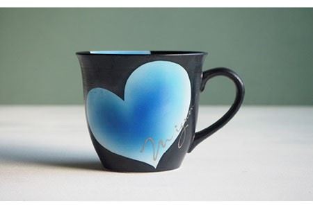 【陶器市特集】【波佐見焼】mignon ハート ドリッパー・マグ セット ブルー 食器 皿 【紫明窯・作家はな】【陶藤】 [BE33]  波佐見焼