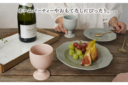 【波佐見焼】iroiro ゴブレット (ペールグリーン×ペールグレー) ペアセット 2点 食器 皿 【藍染窯】 [JC63]  波佐見焼