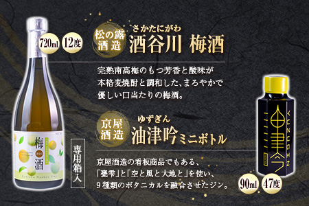 4種 飲み比べ バラエティ セット 合計4本 お酒 アルコール 飲料 飲み物 国産 芋焼酎 梅酒 リキュール ジン 古澤醸造 松の露酒造 京屋酒造 晩酌 家飲み 家呑み 呑み比べ ご褒美 お祝い 記念日 おすすめ お取り寄せ グルメ 詰め合わせ 宮崎県 日南市 送料無料_CB79-23
