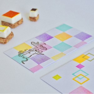 小菅村のママクリエイターコラボ　ネズミちゃん＆きのこはんこ5つセット