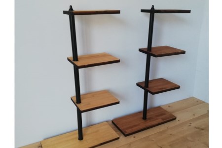たくさん飾れるスタンドシェルフ 3段タイプ ブラウン(天然木／完成品) [0401]