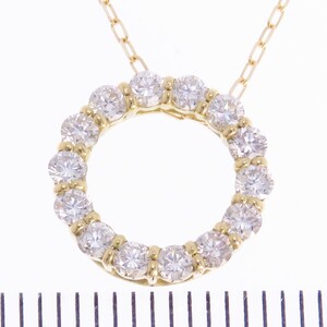 K18YG ダイヤネックレス 輪