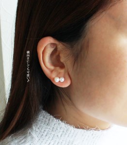 アコヤ真珠 5.5～6mm ピアス (K18)  アクセサリー ベビーパール 真珠 伊勢志摩 志摩 ギフト パール 母の日 ホワイトデー クリスマス 入学式 卒業式 成人式 結婚式 / 志摩産 アコヤ真珠 5.5-6ミリ ベビーパール ダブルピアス