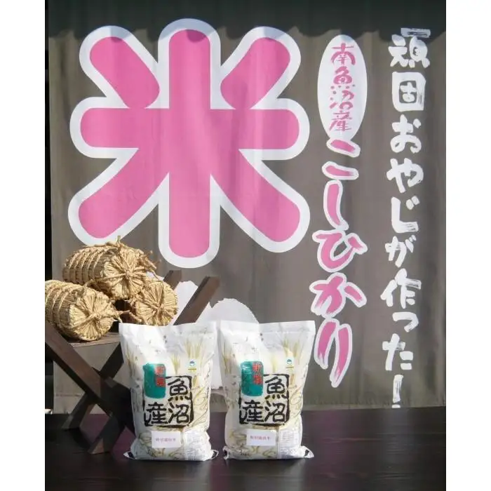 【令和７年産】12か月定期便　がんこおやじが作った南魚沼産コシヒカリ白米６kg（３kg×２袋）【定期便 銘柄米 ブランド米 精米 こしひかり コシヒカリ 魚沼産 新潟米 産地直送 お米 米 こめ コメ ご飯 御飯 ごはん】