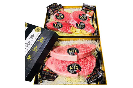 【日時指定必須】五島牛特上 ヒレステーキ480g（120g×4枚）＆ サーロインブロック800g-1kg（400g-約500g×2）（ソース付）五島市/鬼岳牧場[PEK011] 