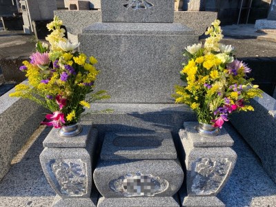 花屋が行うお墓参り代行サービス『1回』※墓石清掃あり
