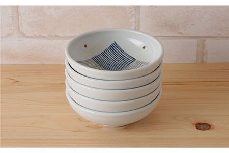 【波佐見焼】千段格子 玉渕 小鉢 5個セット 食器 皿 【陶もと】 [PE14]  波佐見焼