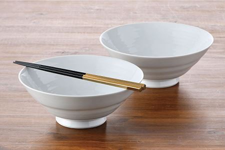 【波佐見焼】白磁 反り丼 どんぶり 2点セット 食器 皿 【陶豊】 [OE12] 波佐見焼