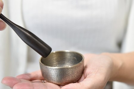 京都・二方屋「舞妓りん（MY CORIN）ガラスハート＜金箔＞」 工芸品 おりん 仏具 京都