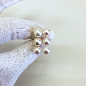 K18 アコヤ真珠 8-8.5mm ピアス 真珠 パール