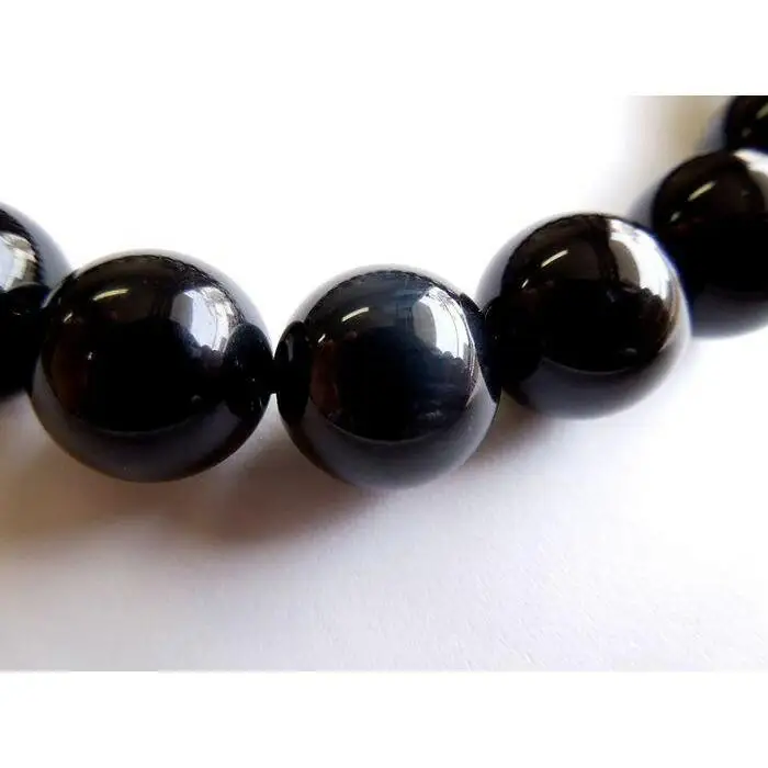 【京都 安田念珠店】 紺虎目石 男性用 片手念珠（数珠）  正絹鉄紺房