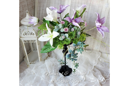 フラワーアレンジメント フューネラルフラワー 仏花 中 [La.Rose Fleur 山形県 高畠町 tk06ayt140007]