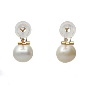 18金イエローゴールド　淡水バロックパールイヤリング（管理番号685654）