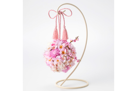 フラワーアレンジメント アーティフィシャルフラワー 桜ボールブーケ スタンド付 [La.Rose Fleur 山形県 高畠町 tk06ayt140005]