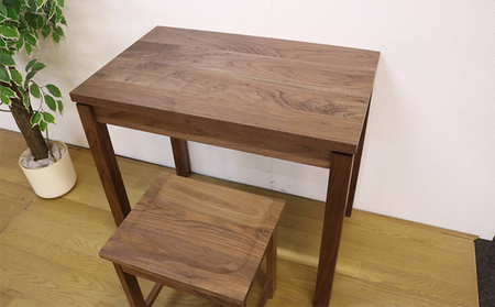無垢家具　テーブル　シンプルデスク　机　ウォールナット　800×500　在宅ワーク用　 1～2人用 雑貨 日用品 天然木 