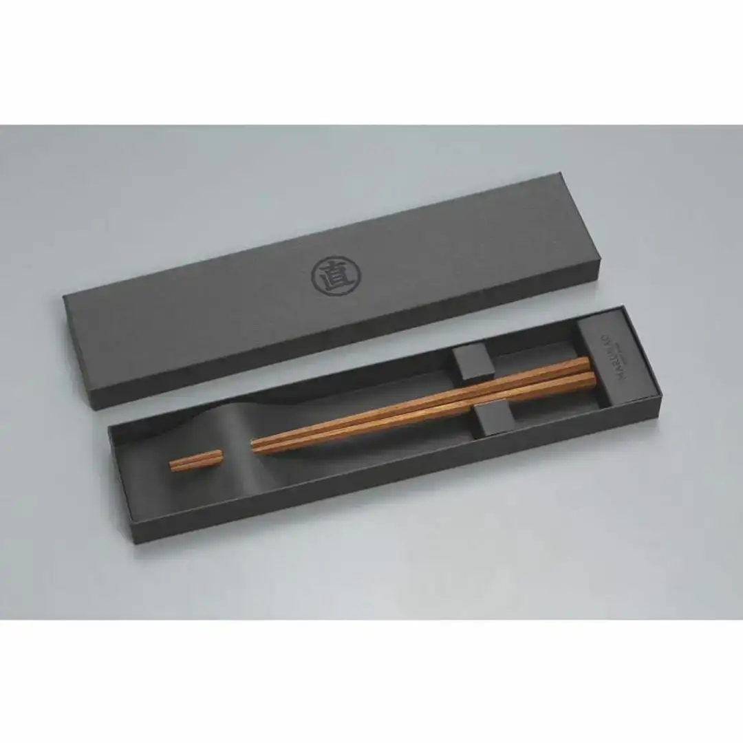 上八角箸 紫檀 220mm  高級 贈答用 無塗 燕三条製  [マルナオ]