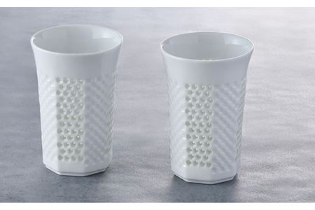 【波佐見焼】水晶プレミアム レリーフ タンブラー 2個セット 食器 皿 【丹心窯】 [AB39]  波佐見焼