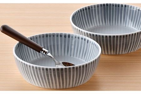 【波佐見焼】十草 ボウル 小 2点セット（うす墨） 食器 皿 【大新窯】 [DC91]  波佐見焼