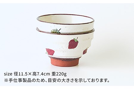 【波佐見焼】モダン 茶碗 ペアセット いちご柄 食器 皿 【ROXY・HASAMI】 [SB133]  波佐見焼