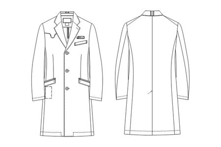 男子シングルドクターコート【LL】白衣 メンズ 聴診器専用ポケット付き SD-3350