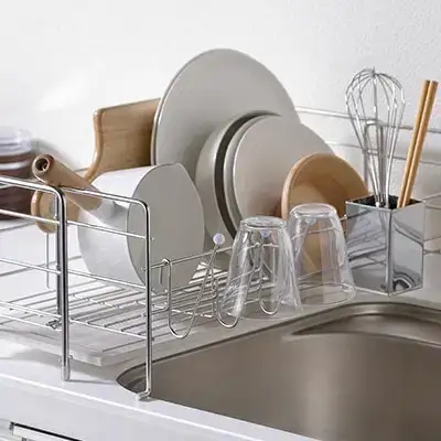 吸水 水切りラック スライドタイプ 吸水トレイ 燕三条製 キッチン用品 bwsSELECTION [ビーワーススタイル]