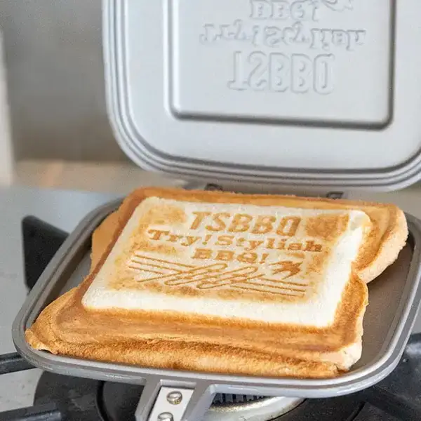 ホットサンドメーカー シルバー  炭火・ガス火・ラジエント 燕三条製 アルミ製 [TSBBQ]