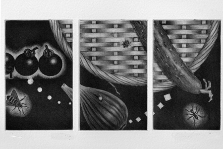 銅版画　～収穫’19～　（額縁入り）【136】