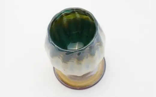 グラス砂漠のチューリップ-グリーン　緑 グラス タンブラー 手作り オリジナル 吹きガラス こだわりの逸品 ギフト プレゼント 自分用 人気 おすすめ