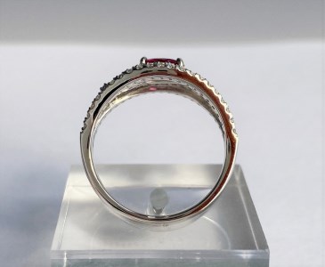 プラチナ900　ノーヒートピジョンブラッドルビー0.450ct　リング　K037927-H