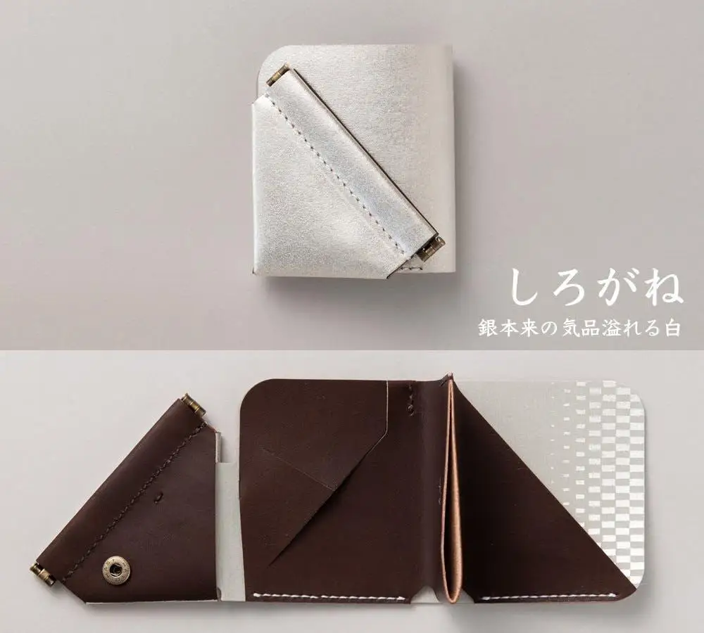 【takenaka kinsai】＼ wallet（バックスラッシュ・ウォレット）[本革・銀箔 ミニマル財布]
