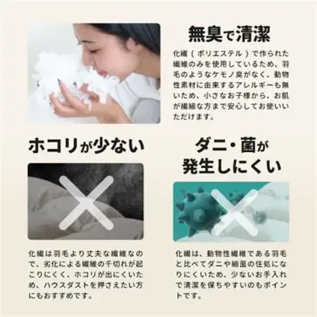 人工羽毛掛布団 シングル 人工羽毛量1.8kg 色、柄おまかせ_雑貨・日用品 布団 寝具 _【1282790】