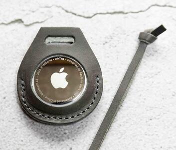 エアタグ用 ケース カバー レザー 本革 apple airtag 【グレー】