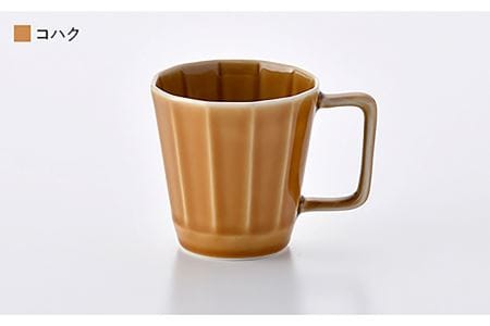 【波佐見焼】面取マグカップ ペア（紺・コハク） スープマグ スープカップ 陶器  食器 皿 【重山陶器】 [ZB17]  波佐見焼