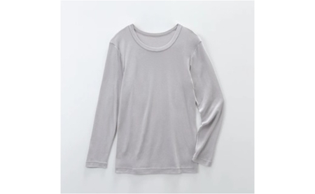 《絹生活研究所》インナー／メンズ／長袖／グレー インナーウェア 下着 肌着 ファッション 服 男性  Lサイズ
