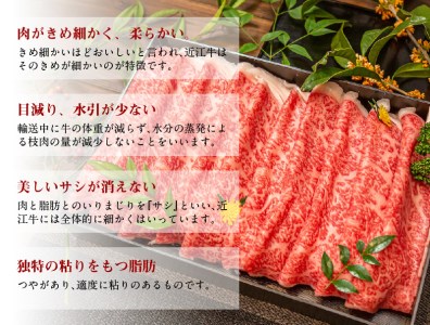 【冷蔵でお届け】近江牛すきやき・しゃぶしゃぶ用(サーロイン)400g 国産牛 4等級以上 日本三大和牛 近江牛 リブロース CO-0002