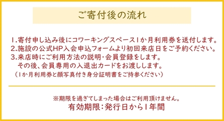 香里園テレプラスコワーキングスペース1か月利用券 (初回利用日から30日間利用可能) [0145]