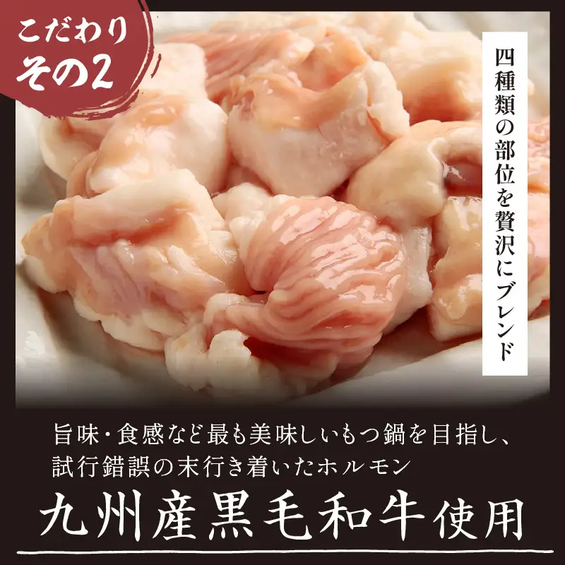 九州産黒毛和牛もつ鍋セット（濃厚極味噌）2人前【B3-080】