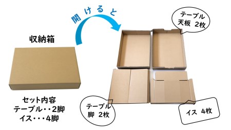 あなたの暮らしにSDGsを♪ 段ボール製テーブル・チェア「どこでもスズダイニング」 H160-007