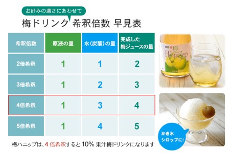 希釈用梅ドリンク　梅ハニップ　3本【prm005B】