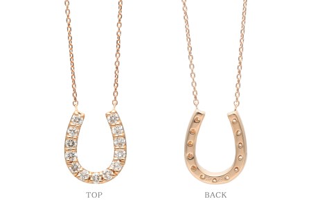 K18ピンクゴールド 馬蹄ダイヤモンドネックレス(0.32ct)63-8555