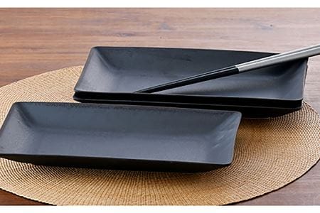 【陶器市特集】【波佐見焼】ブロンズ ブラック 長角皿 プレート 3枚セット 食器 皿 【長十郎窯】 [AE43] 波佐見焼